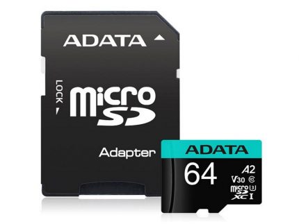 A-DATA 4.71027E+12 UHS-I U3 MicroSDXC 64GB V30S class 10 + adapter AUSDX64GUI3V30SA2-RA1