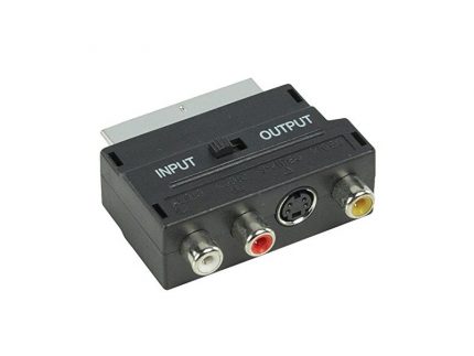 E-GREEN Adapter Adapter Scart - 3xRCA + S-Video crni