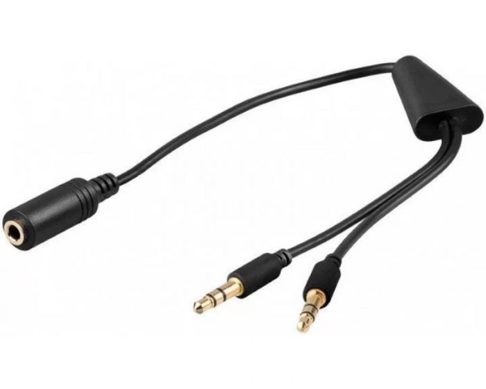 E-GREEN Audio Adapter Audio 3.5mm stereo (F) - 2x 3.5mm stereo (M)